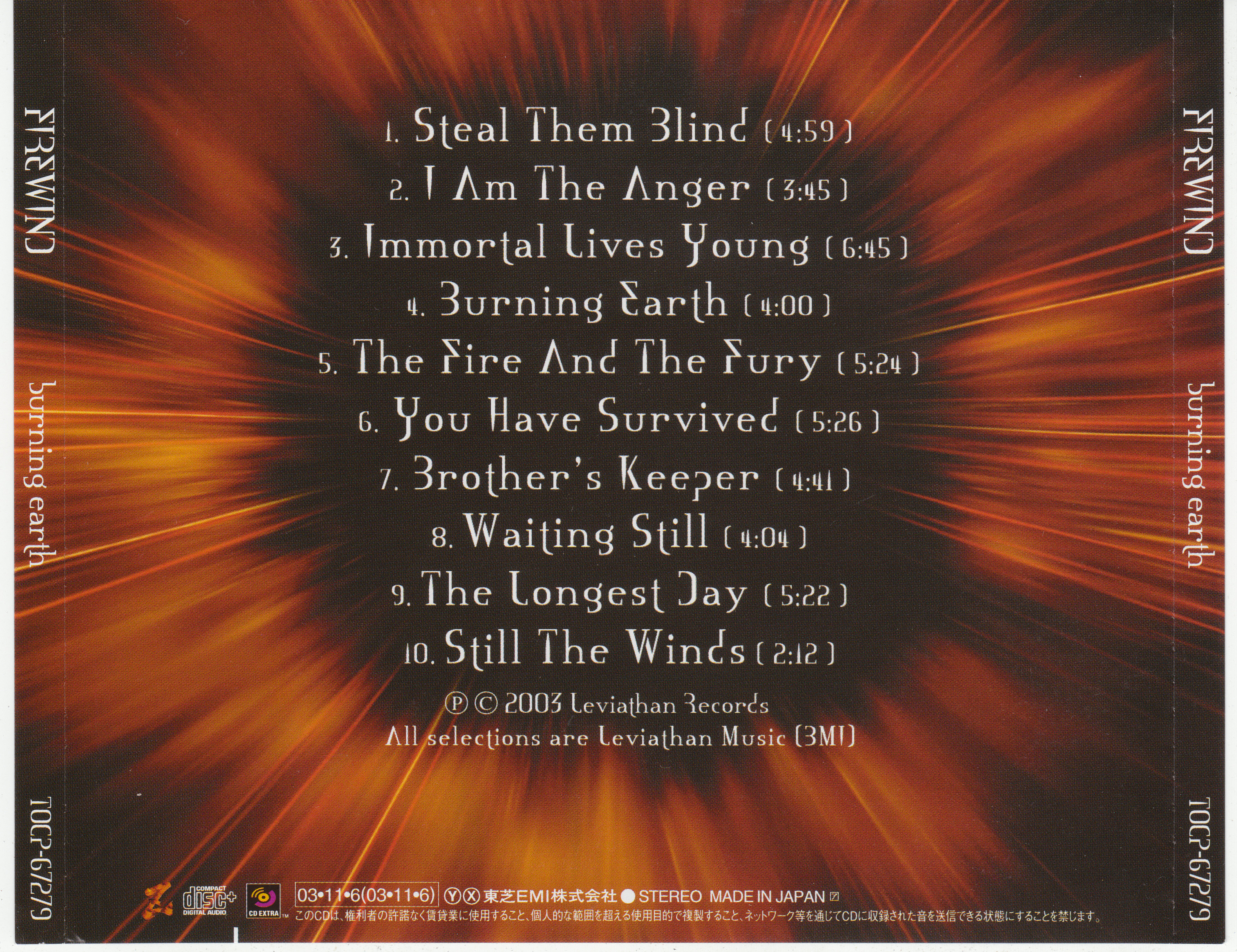 Burning Earth Album Art